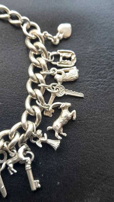 BRANSOLETKA Z LITEGO SREBRA CHARM. (52,7gm Sterling .925 srebro