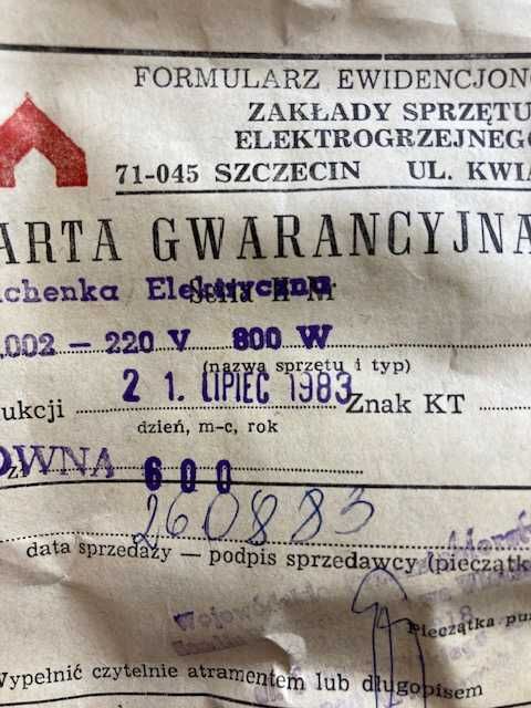 Kuchenka elektryczna Predom Selfa - PRL