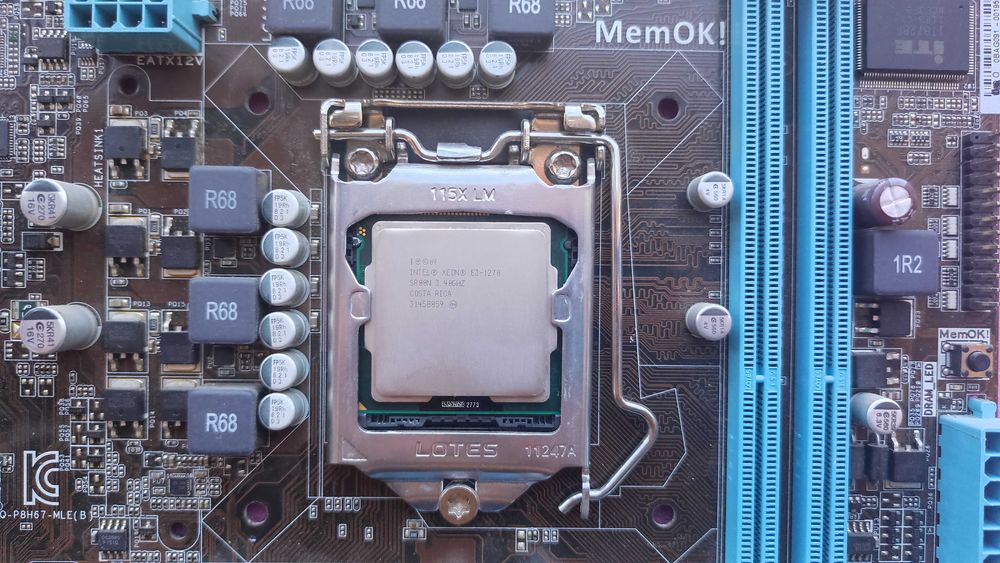 Комплект 1155 Intel xeon 1270, 16gb ddr3, sata3