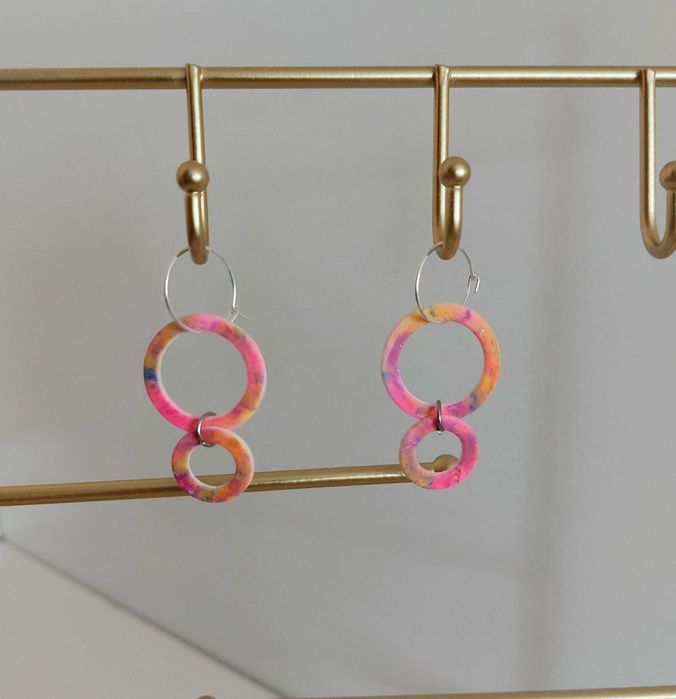 Biżuteria stal chirurgiczna glina wiszące kolczyki koła kółka