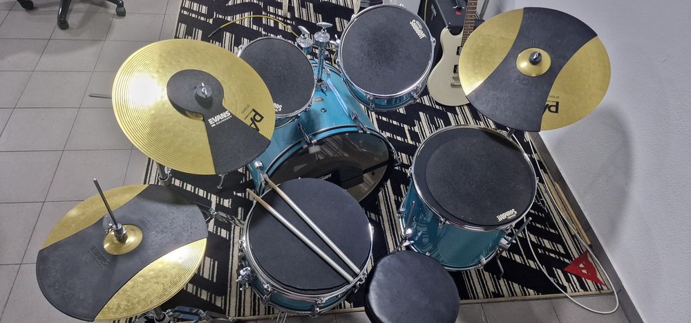 Bateria Yamaha Rydeen e Conjunto Evans Soundoff