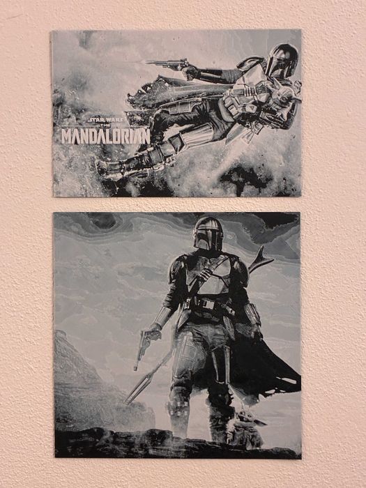 Quadro Decorativo Mandalorian & Grogu - Relevo 3D Exclusivo (20cm)