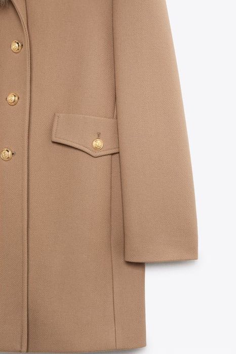 Casaco L reto com lã (Novo)