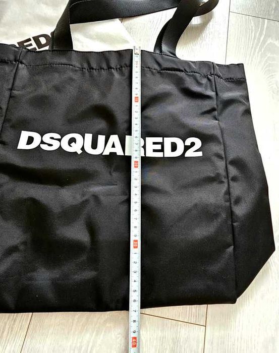 Czarna Torba torebka typu 'shopper' Dsquared2 logo-print BAG na zakupy