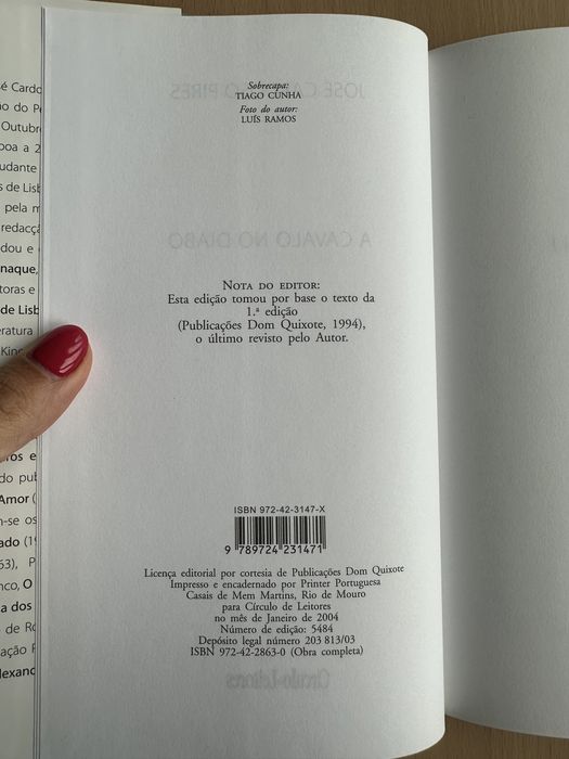 Livro “A cavalo no diabo” - José Cardoso Pires