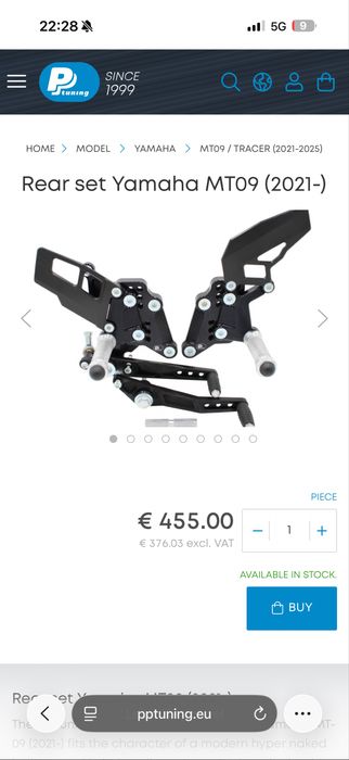 Peseiras reguláveis PPTunning (MT09/XSR900/Tracer9)