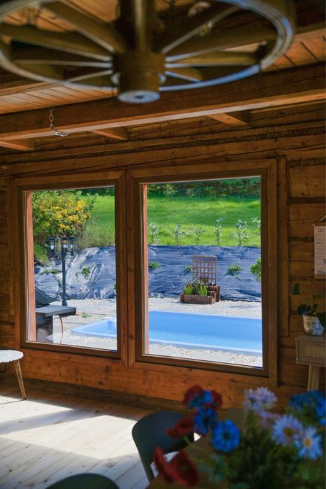 FERIE.Samodzielny Dom z bala,góry,jacuzzi,sauna, kominek,kulig,termy.