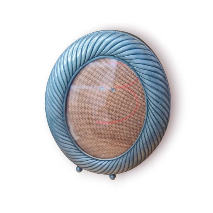 Porta-Retratos Oval Estanho Aplique (Portugal, 95% Sn)