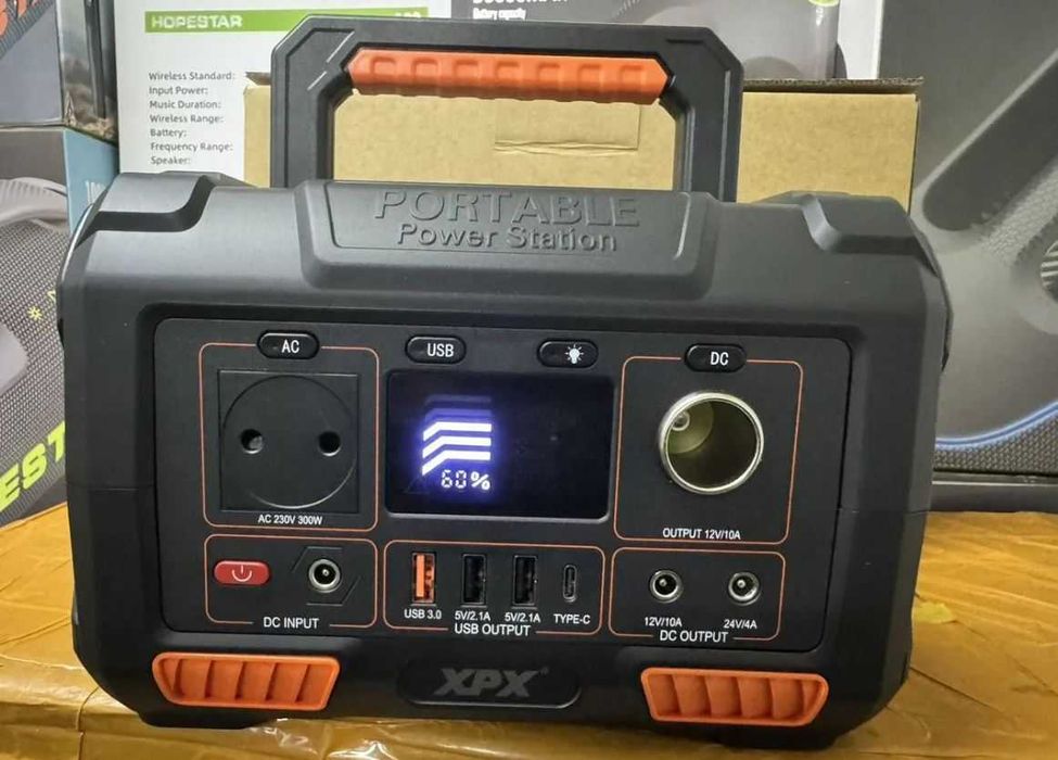 Портативная зарядная станция 300 w с розеткой 220w