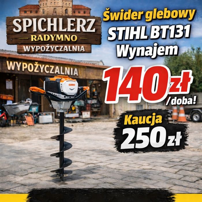 Wynajem Świder Glebowy Wiertnica Stihl BT131