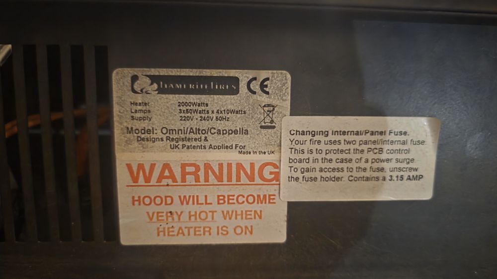 Lareira elétrica de parede/encastrar Flamerite 2000W (100cm) + vidro f