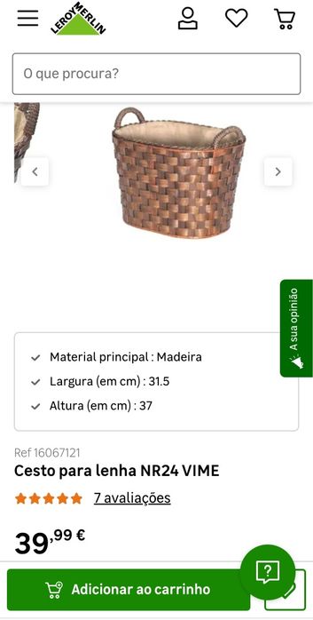 Cestos para lenha + Utensílios para lareira