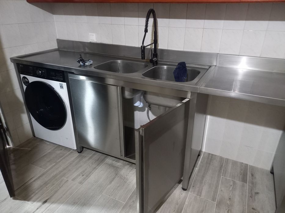 Bancada inox cozinha por medida em inox