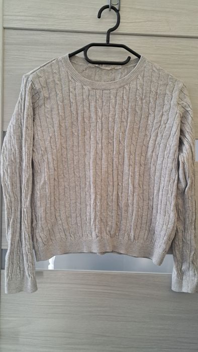 2 sweterki H&M warkoczowy splot 146/152