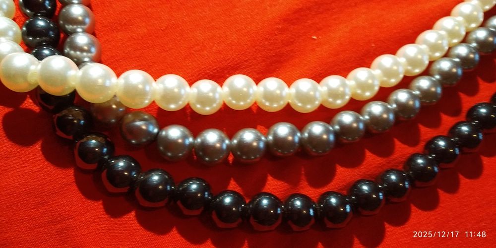 Бусы под жемчуг 3 ряда нарядные