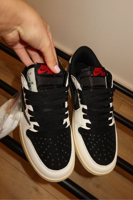 Шкіряні Кросівки nike air jordan 1 Retro Low OG SP Travis Scott Olive