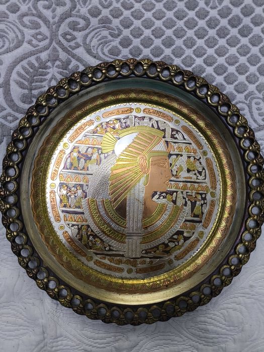 Винтажная египетская тарелка-поднос