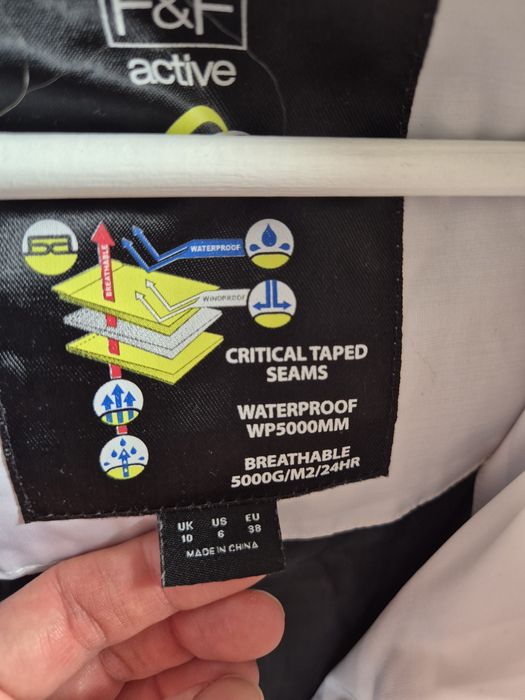 Kurtka narciarska damska M biała szara pudrowa czarna