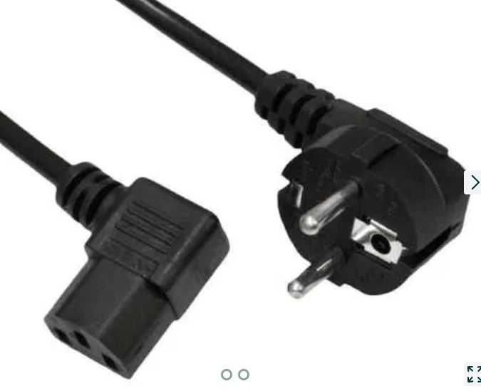 Kabel zasilający ATX do PC, UPS, monitora wtyk KĄTOWY