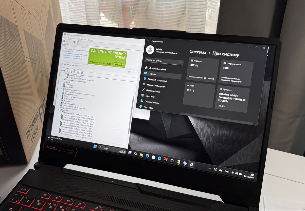 ‼️Asus Tuf F15‼️144Hz/RTX3050Ti-4GB/512GB/16GB/Гарантия 30д.