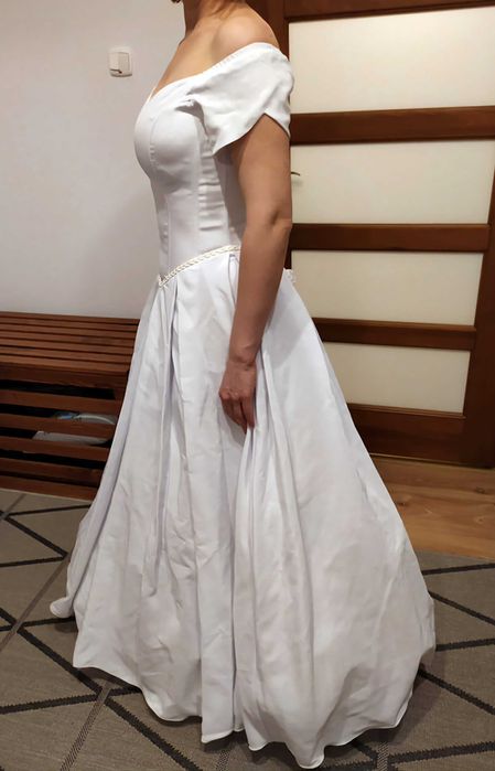 Sukienka ślubna vintage 36 wzrost 165 cm żorżeta