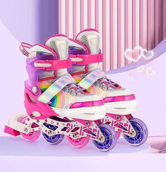 Роликові ковзани розсувні Inline  PU світло розмір 29-33, 34-38 ролики