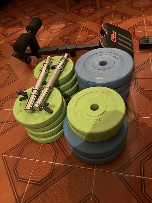 Multi-Function Bench with Weights and Two Bars64176337099906121