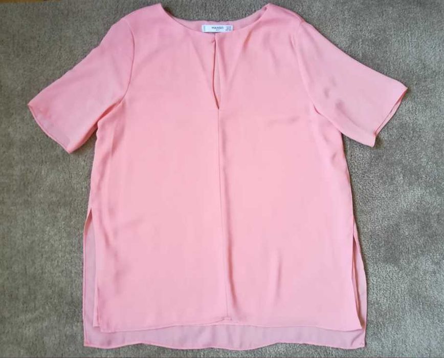 Blusa cor salmão, Mango, manga curta, tamanho XS, nunca usada