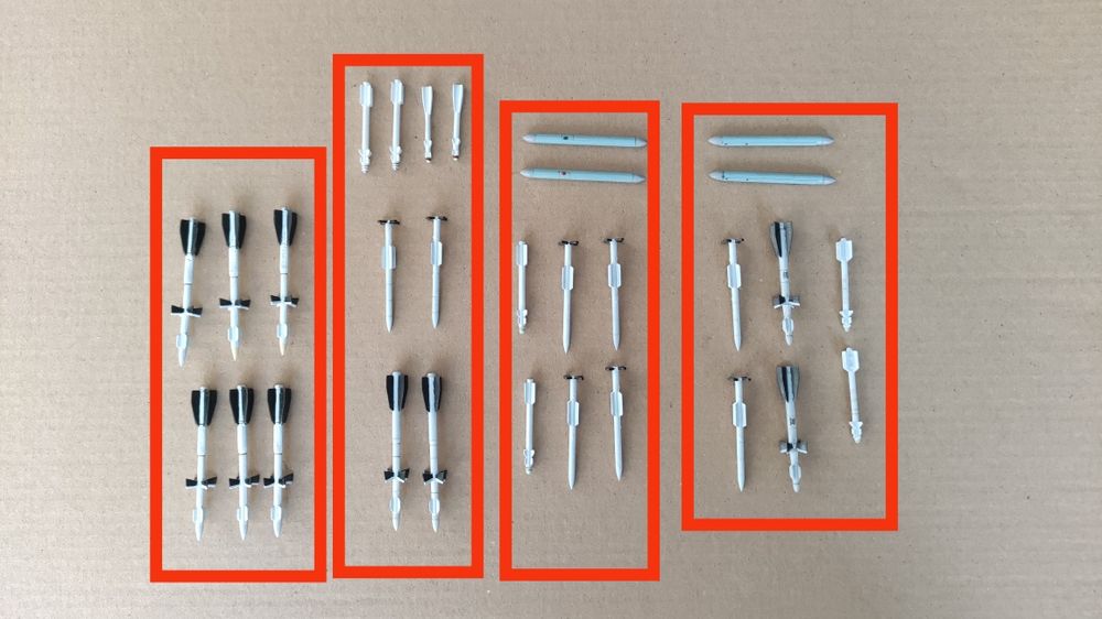 Сборная модель вооружения 1:72 воздух-воздух