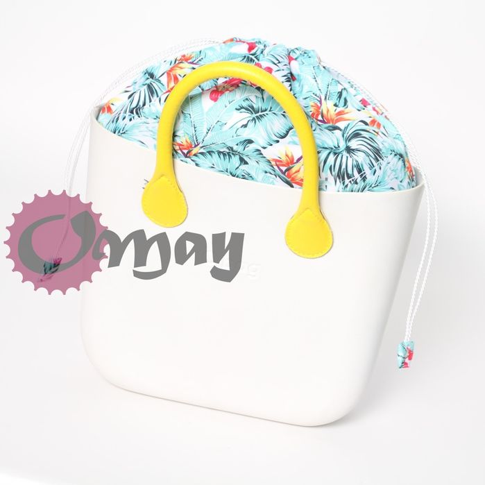 organizer OBAG MINI worek liście róż turkus 2 kieszenie komin OMAY