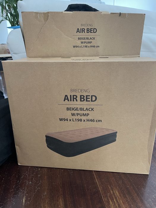 Cama de Ar Bredeng 94x198x46 cm Bege/Preto com Bomba.