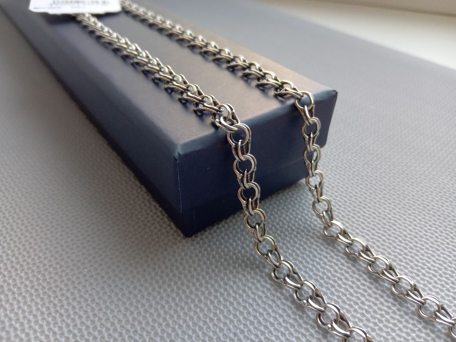 Серебряная цепочка Бисмарк 50 55 60 см 8 9 10 грамм с чернением ланцюг