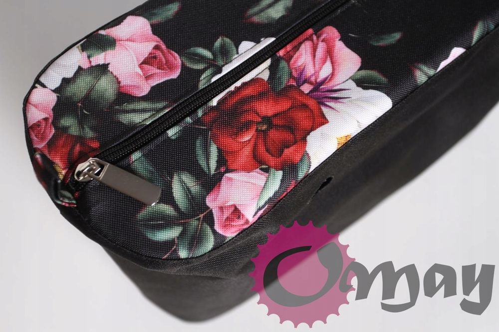 Czarny organizer do OBAG STANDARD +OPASKA dzikie kwiaty OMAY