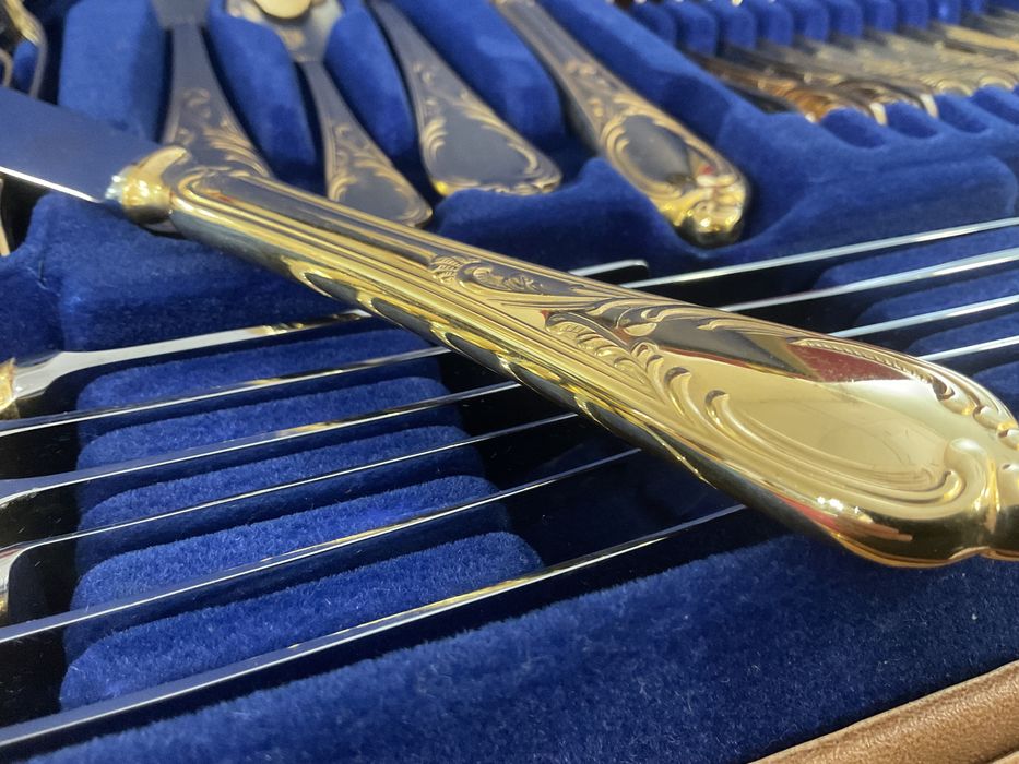 Serviço talher Solingen 68 peças banho de ouro 24 kilates
