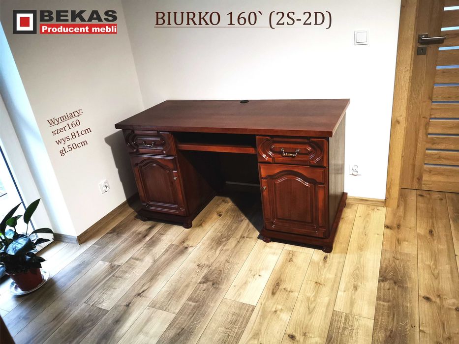 Stylowe Nowe Biurko 170` (2s-2D) Dąb Rustiklany Producent BEKAS Meble