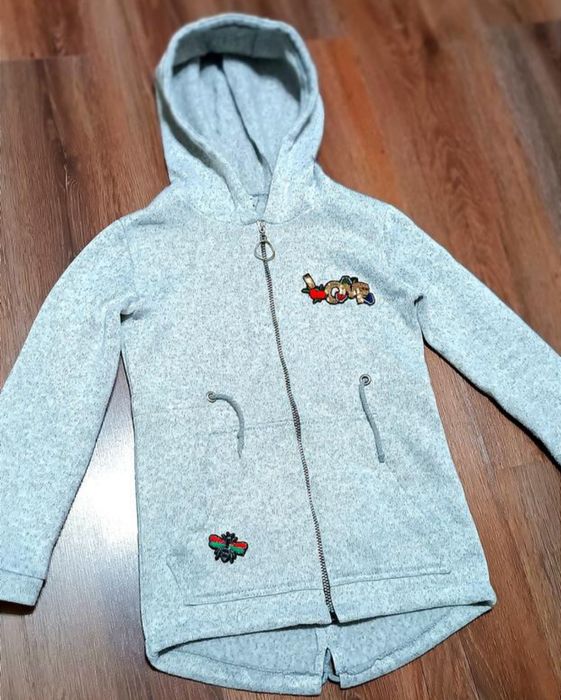 Стильная теплая удлинённая кофта ,пайта,туника на змейке с капюшоном и