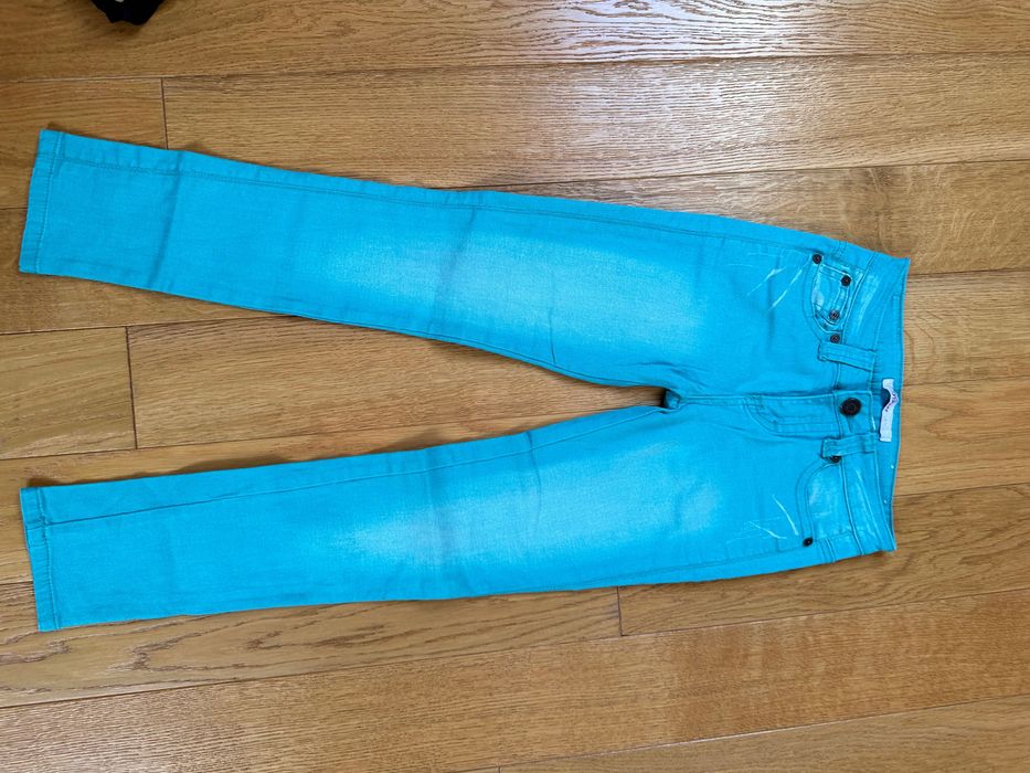 Spodnie r. 152 błękitne dlugie nogawki