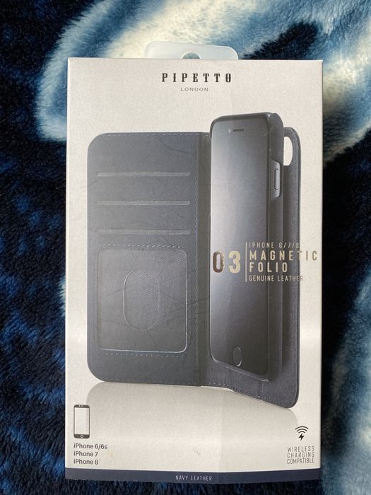 Pipetto London Navy Magnetic Folio iPhone 6/6s/7/8