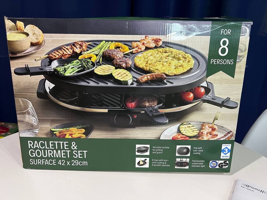 Raclette & Gourmet Set dla 8 osób – nowy, nieużywany