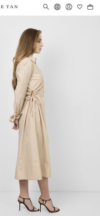 Дизайнерська бежева сукня - сорочка Andre Tan, розмір М