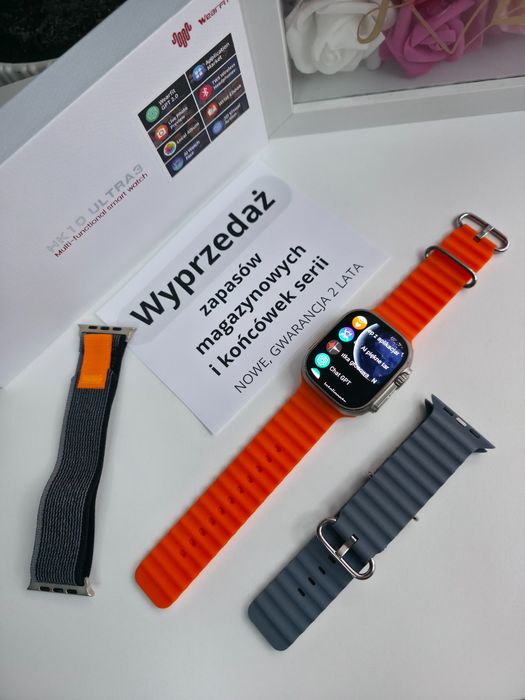 Smartwatch HK Ultra 3 AMOLED 2,12", połączenia, sport, – NOWY