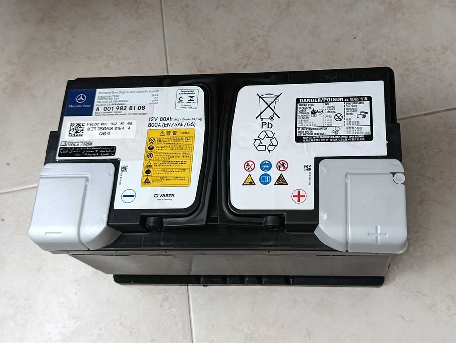 Bateria AGM 12V 80Ah 800A — Universal Mercedes VARTA Start Stop
