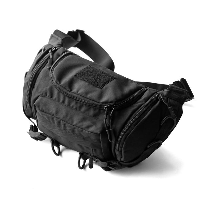 Нагрудна поясна сумка бананка тактична Armor чорна