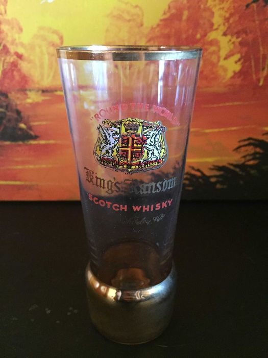 Conjunto de Jarro e 6 copos de Whisky (publicidade vintage)