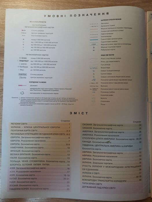 Атлас Географія: регіони та країни 10 клас