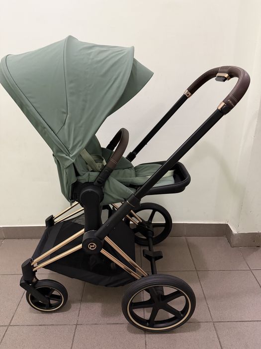 Коляска 2 В 1 Cybex Priam Leaf Green, Шасі Rosegold