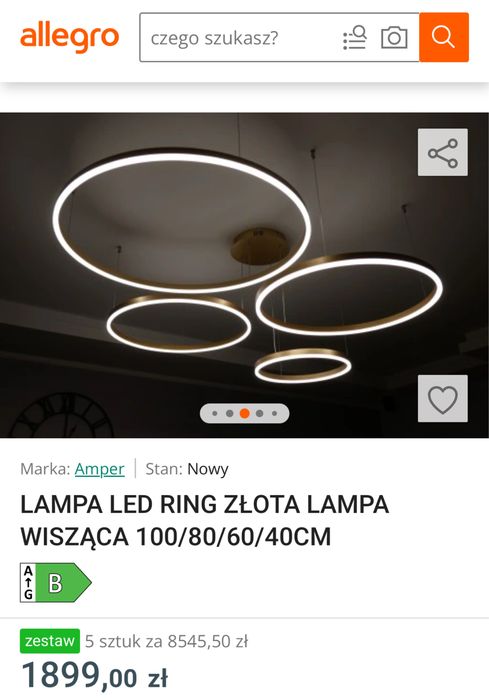 Lampa LED (Złota) 100/80/60/40cm