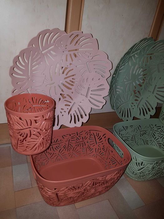 Ажурное блюдо, корзинка, стакан, подставка "листья пальмы"