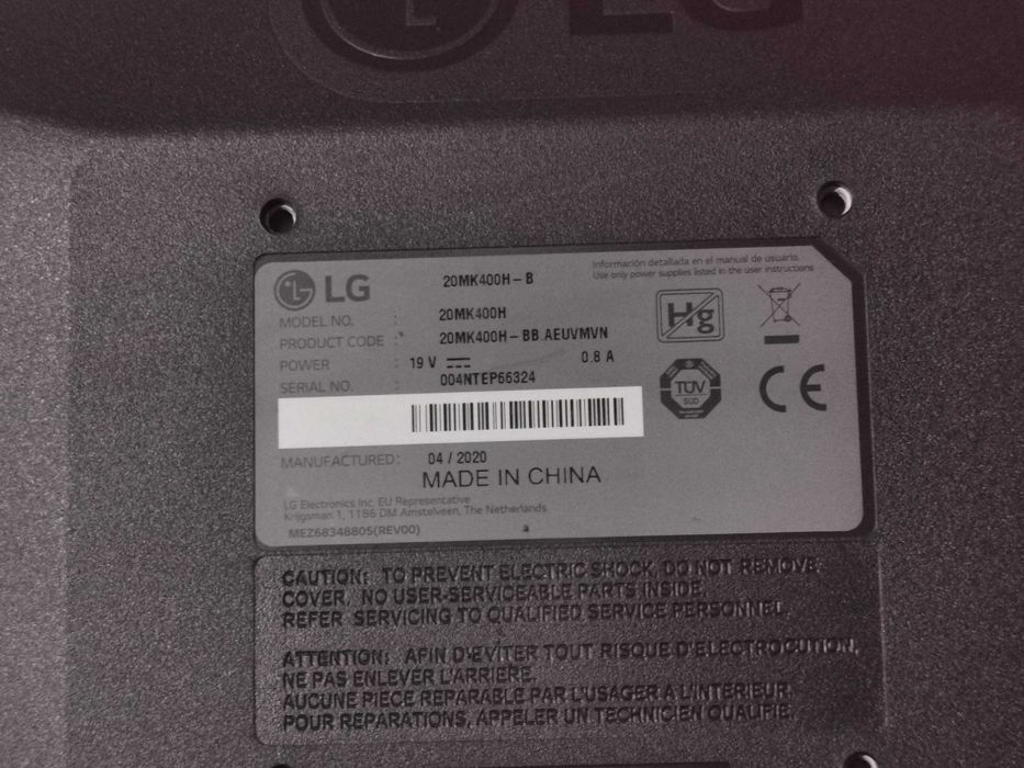 Monitor LG 20MK400H-B 20" LED FullHD FreeSync