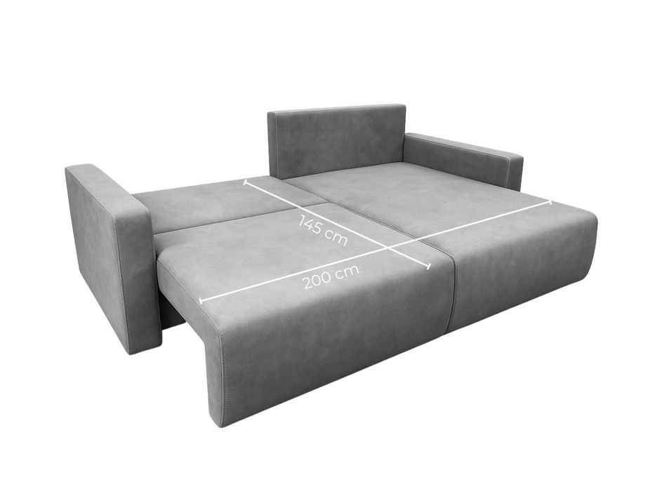 Narożnik Bergamo. Rogówka. Sprężyny bonell, pojemnik, automat, welur